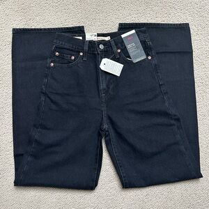 Levi’s Ribcage Wide Leg Black Jeans 25x32 NWT